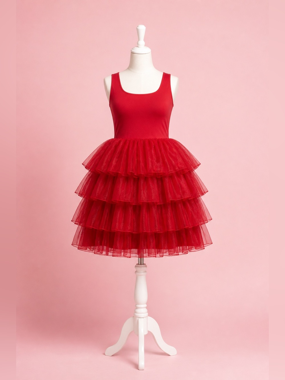 torrid Red Tiered Tulle Mini Dress - Picture 10 of 16